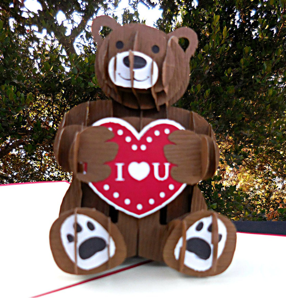 Teddy Bear 3D Pop Up Greeting Card - Just Because - Love - iGifts And Cards