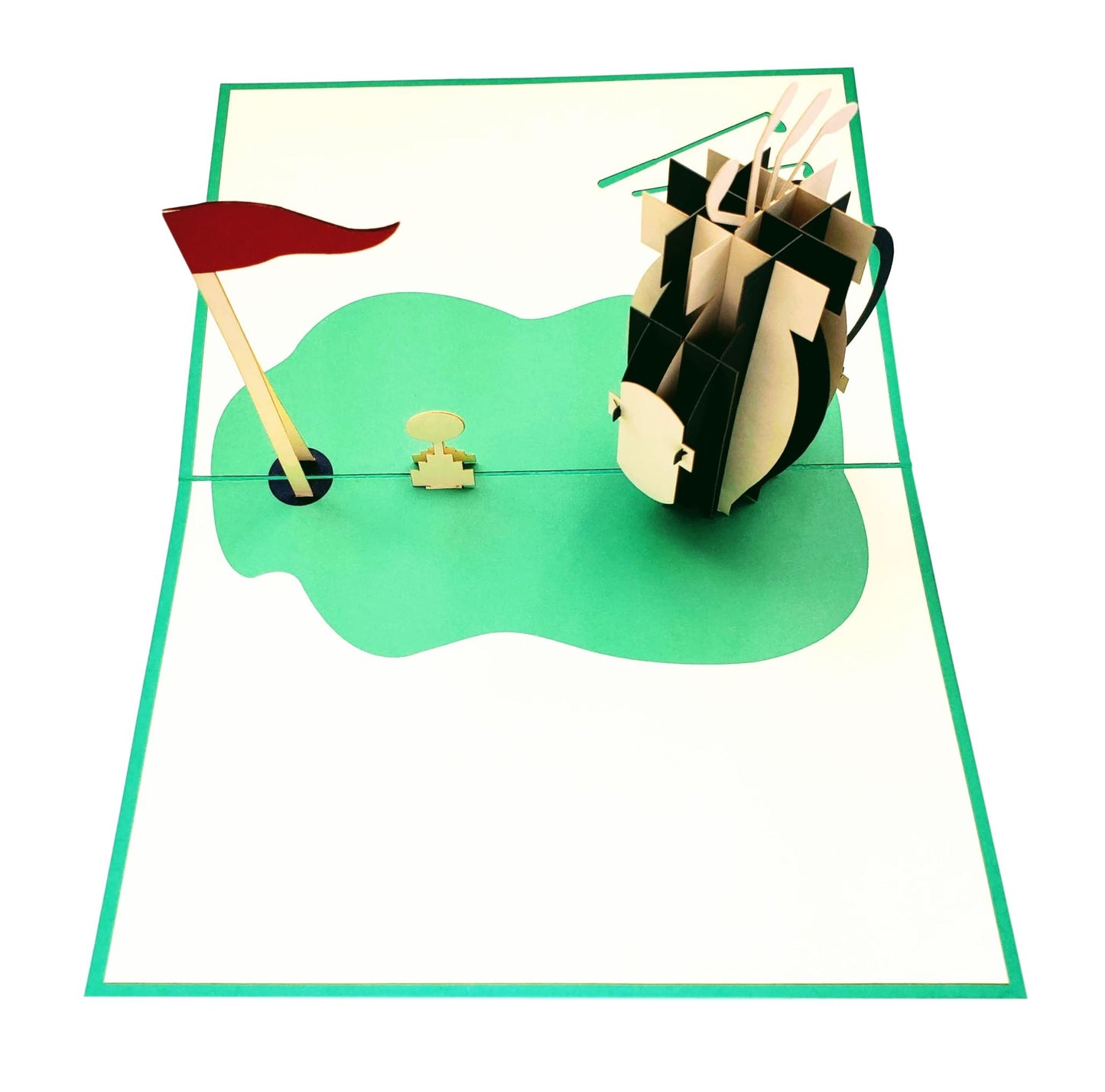 Tee Time 3D Pop Up Greeting Card - Birthday - Father's Day - Green - Happy Birthday - Retirement - iGifts And Cards