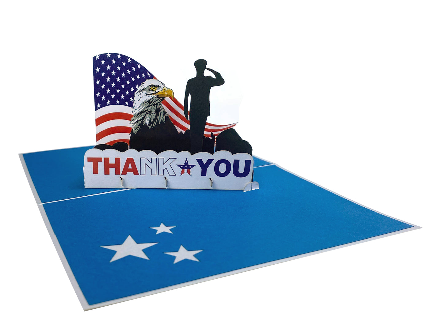 Military Man Thank You 3D Pop Up Greeting Card - appreciation - memorial day - military - thank you - iGifts And Cards