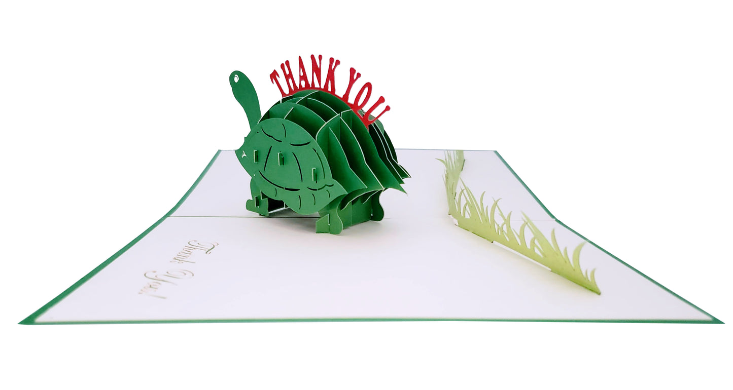 Cute Turtle Thank You 3D Pop Up Greeting Card - Admin Assistant Day - Fun - Happy Thanksgiving - Tha - iGifts And Cards