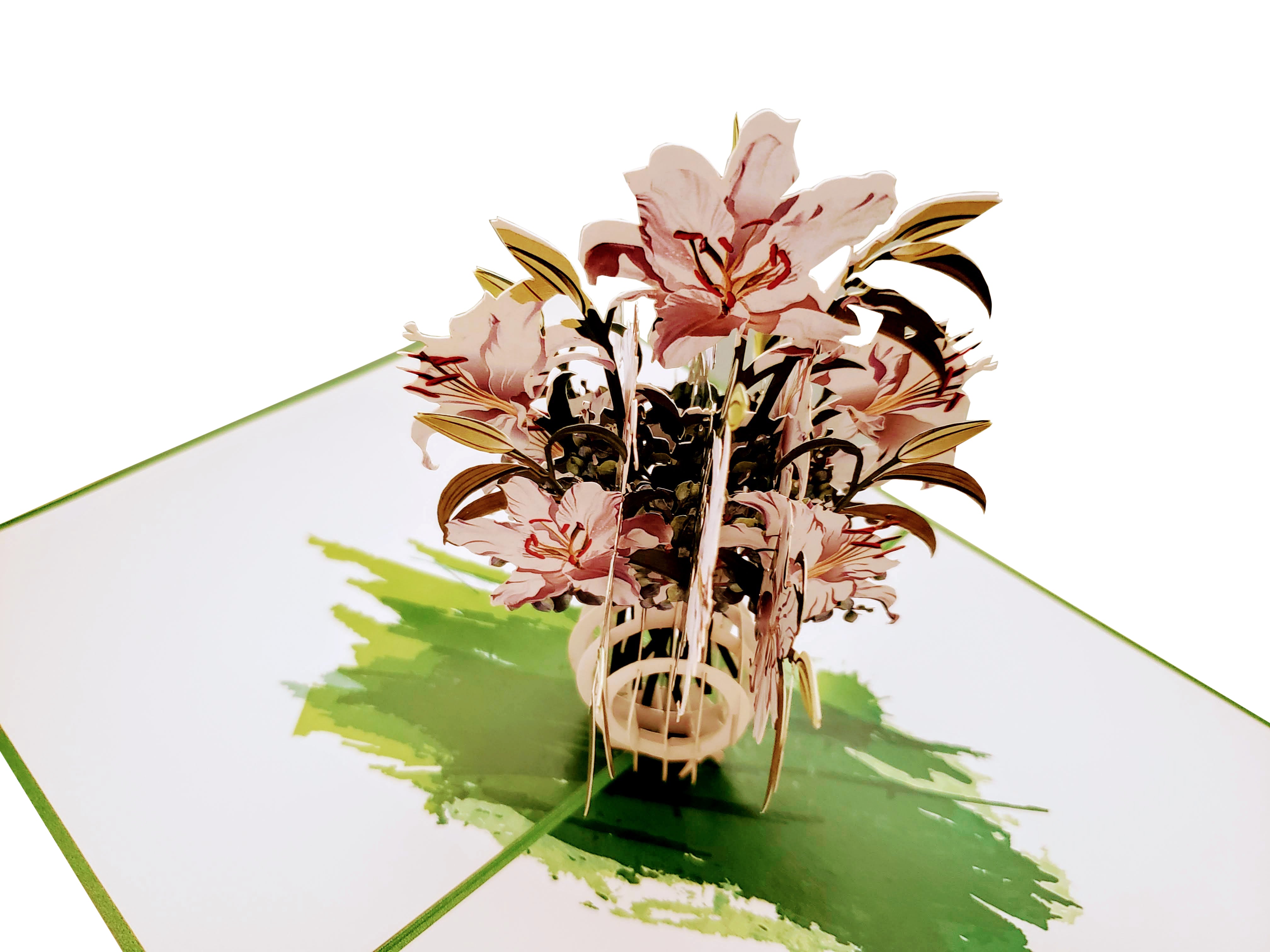 Awesome White Lilies Bouquet 3D Pop Up Greeting Card – iGifts And