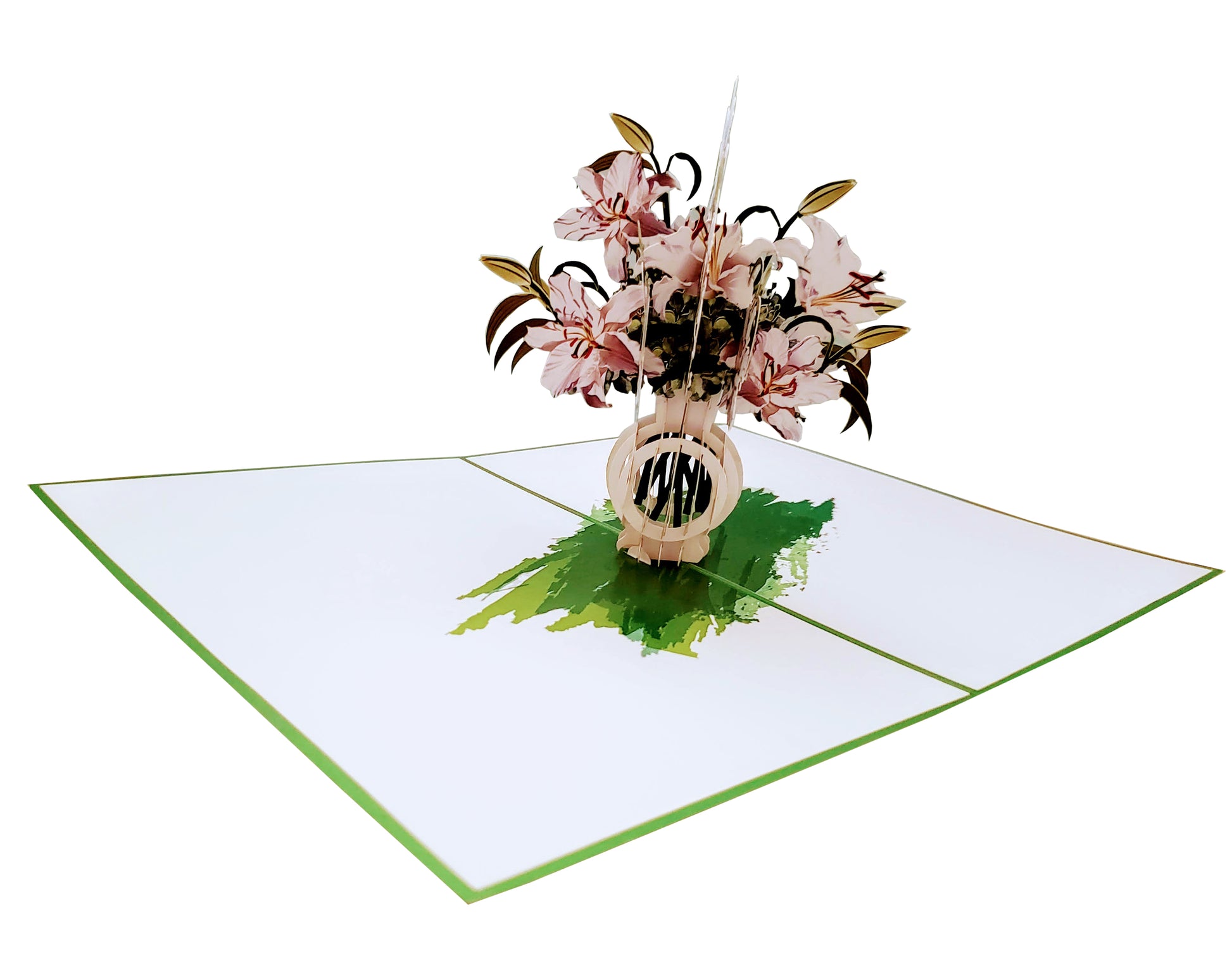 Awesome White Lilies Bouquet 3D Pop Up Greeting Card - Anniversary - best deal - Birthday - funny bi - iGifts And Cards