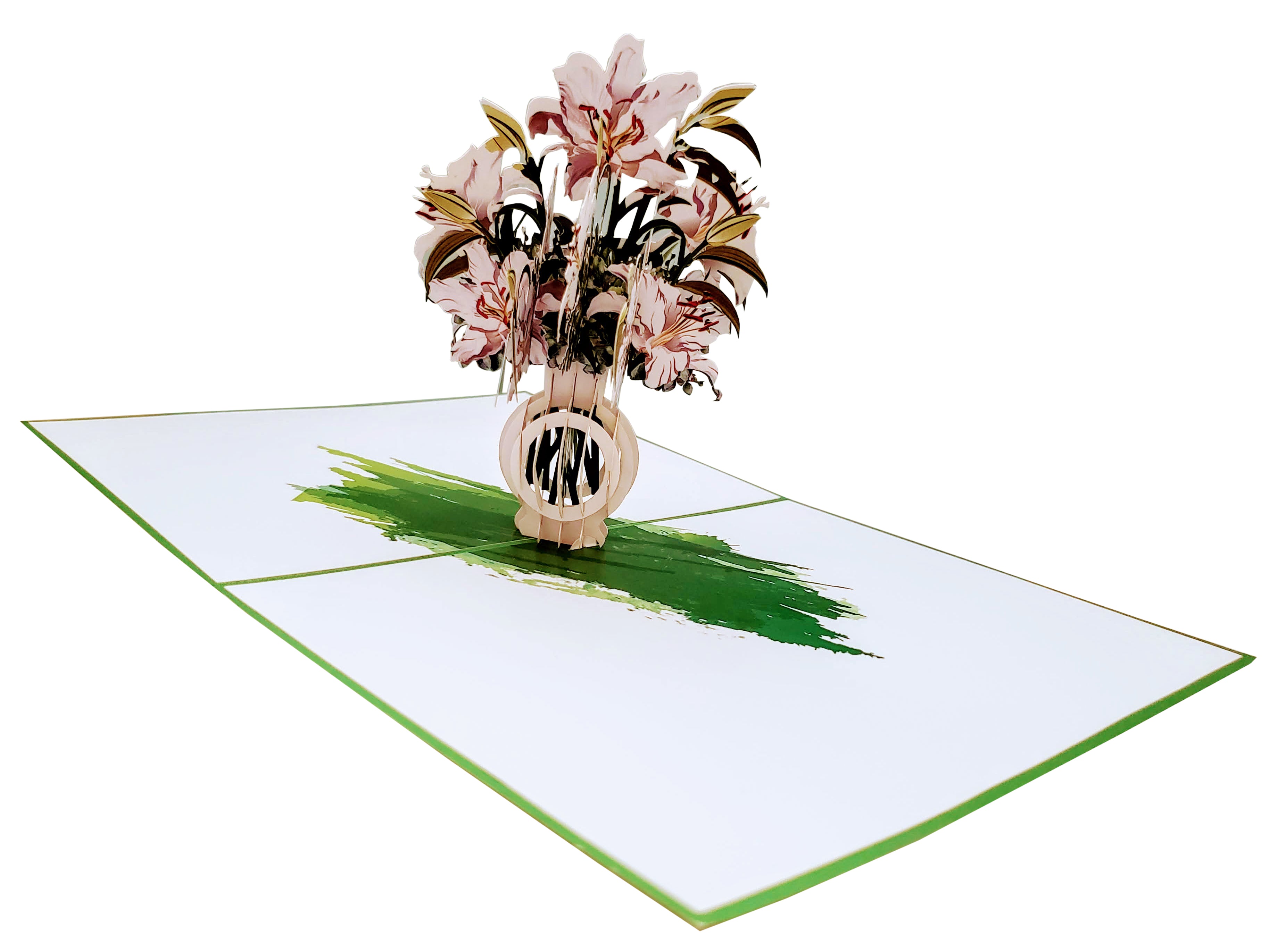 Awesome White Lilies Bouquet 3D Pop Up Greeting Card – iGifts And