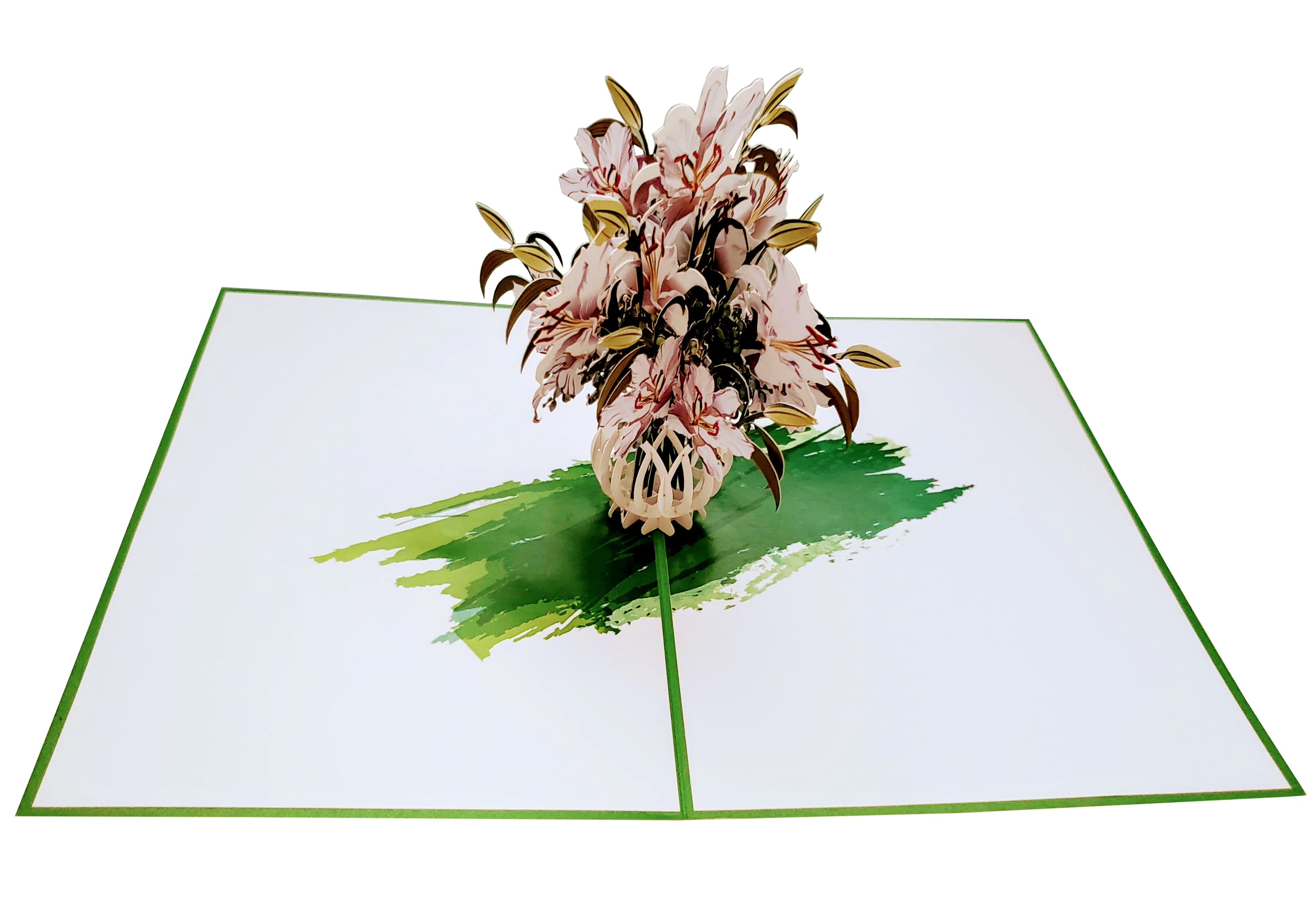 Awesome White Lilies Bouquet 3D Pop Up Greeting Card – iGifts And