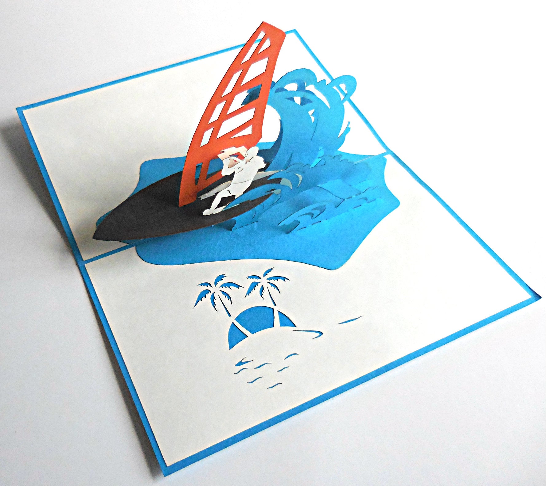 Windsurfing 3D Pop Up Greeting Card - Father's Day - Fun - Just Because - Retirement - Sports - Summ - iGifts And Cards